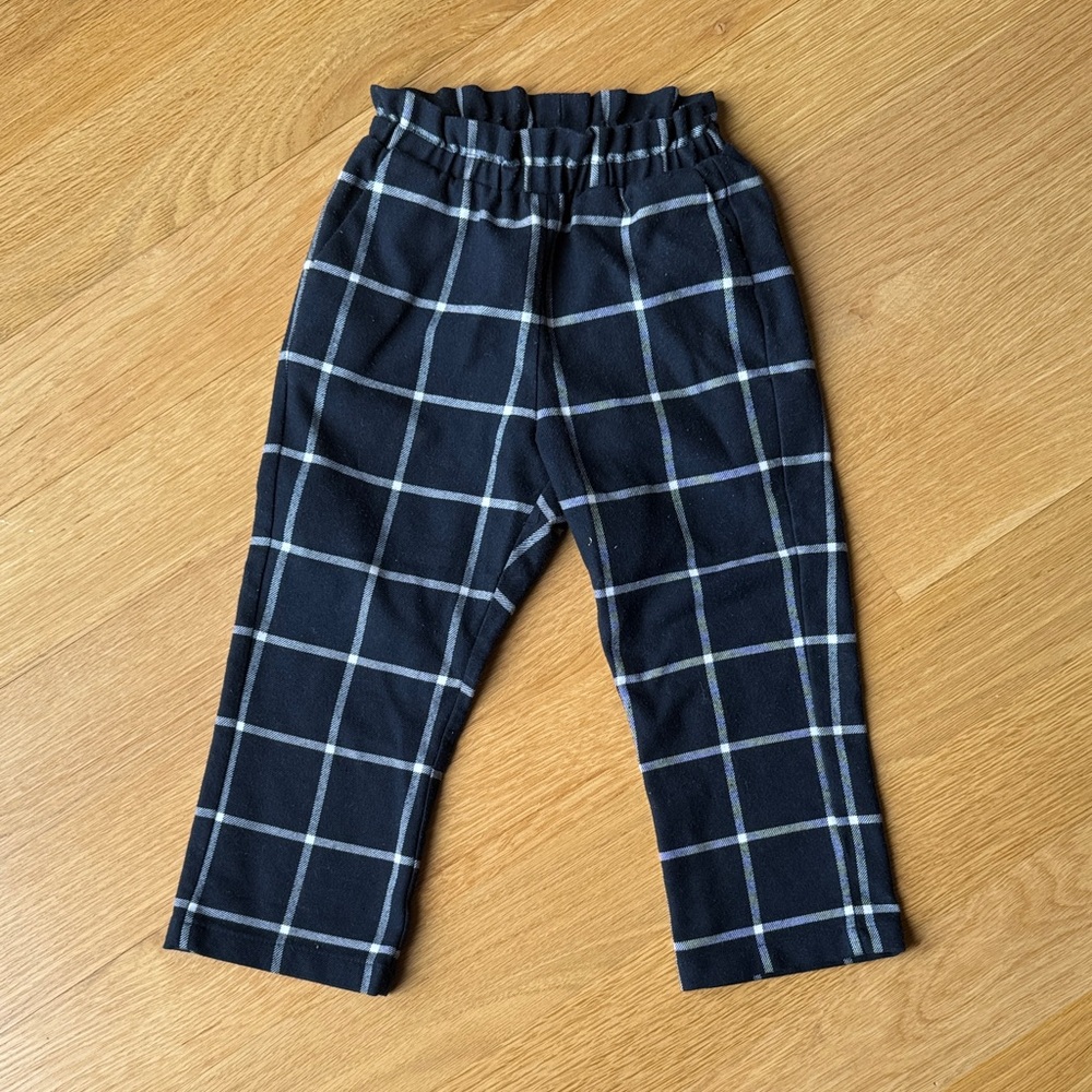 Jacadi Girls Navy and White Checkered Pants Size 3T